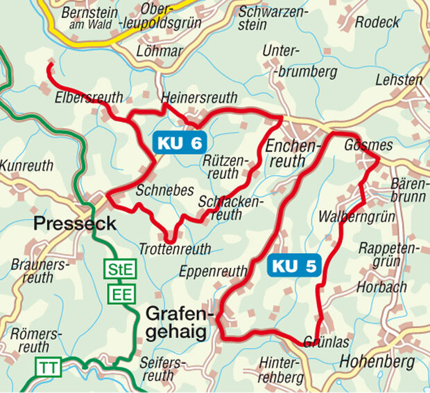 Streckenausschnitt Radtour KU 05