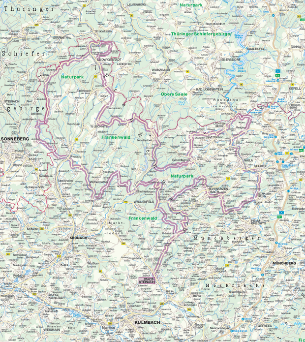 Kartenausschnitt Frankenwald-Tour